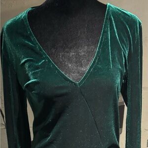 Fashion Nova Deep Green Long Sleeve Dress